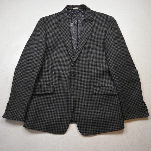 Joseph Abboud 42R Check 100% Wool Tweed Soft Shoulder Slim Blazer Sport Coat